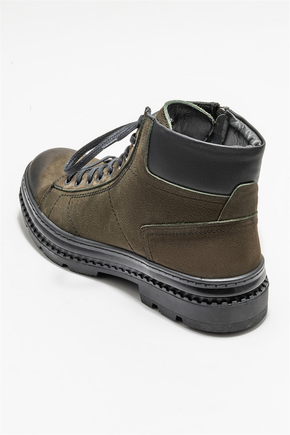 Haki deri erkek günlük bot, günlük kullanım için - Elle Shoes