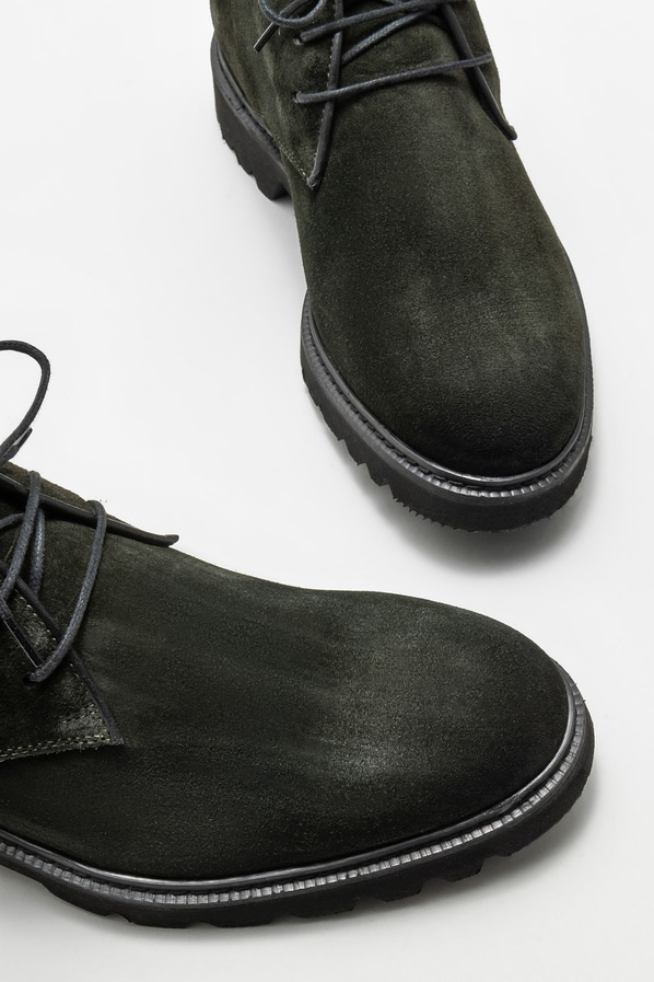 Haki deri erkek günlük bot, günlük kullanım için - Elle Shoes