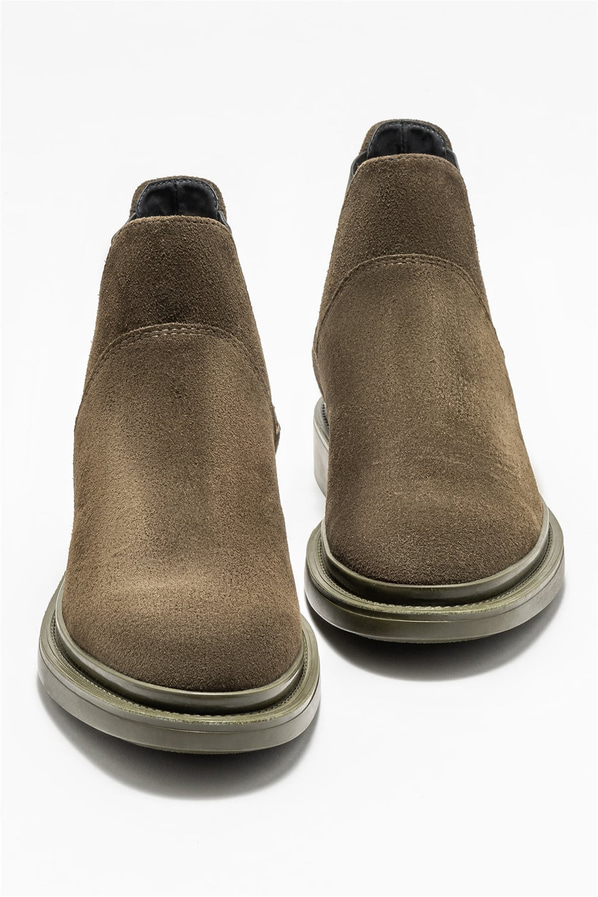 Haki deri erkek günlük bot, günlük kullanım için - Elle Shoes