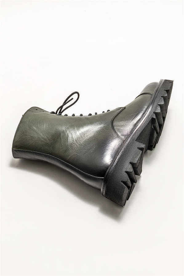 Haki deri erkek günlük bot, günlük kullanım için - Elle Shoes