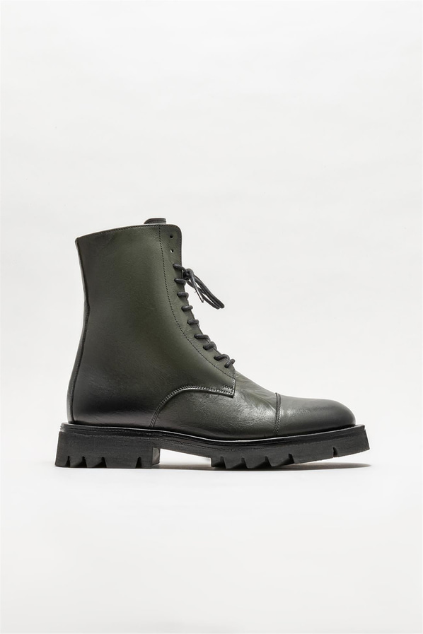 Haki deri erkek günlük bot, günlük kullanım için - Elle Shoes