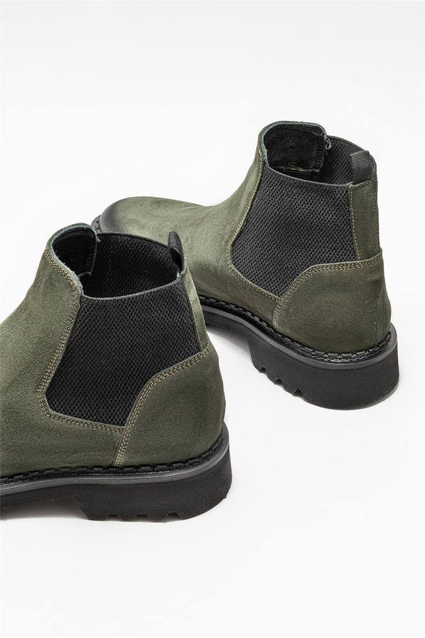 Haki deri erkek günlük bot, günlük kullanım için - Elle Shoes