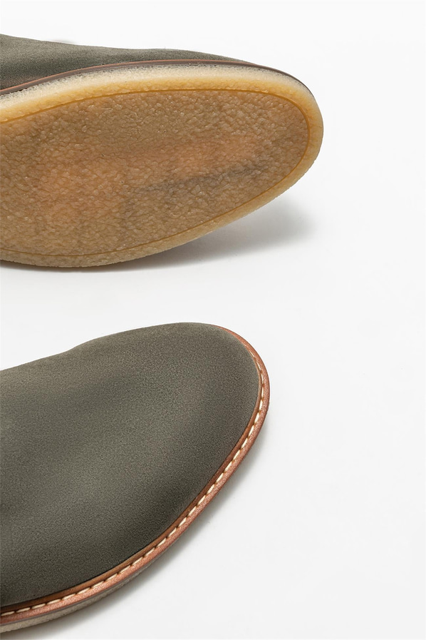 Haki deri erkek günlük bot, günlük kullanım için - Elle Shoes