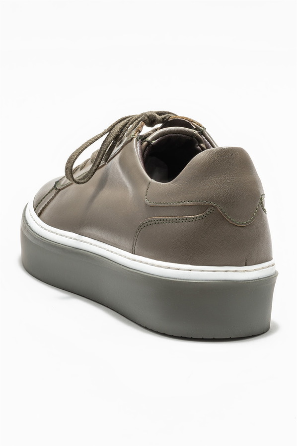 Haki deri erkek spor ayakkabı - Elle Shoes