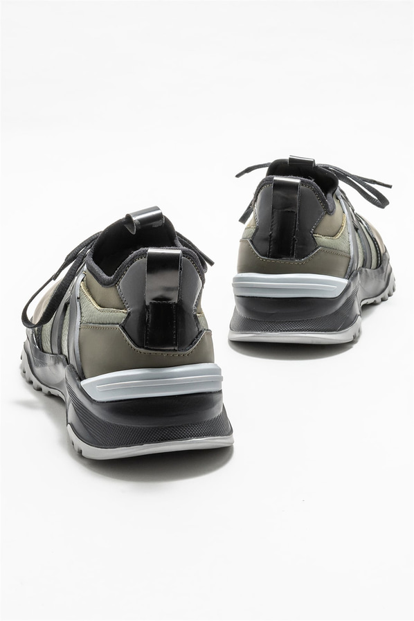 Haki deri erkek spor ayakkabı - Elle Shoes