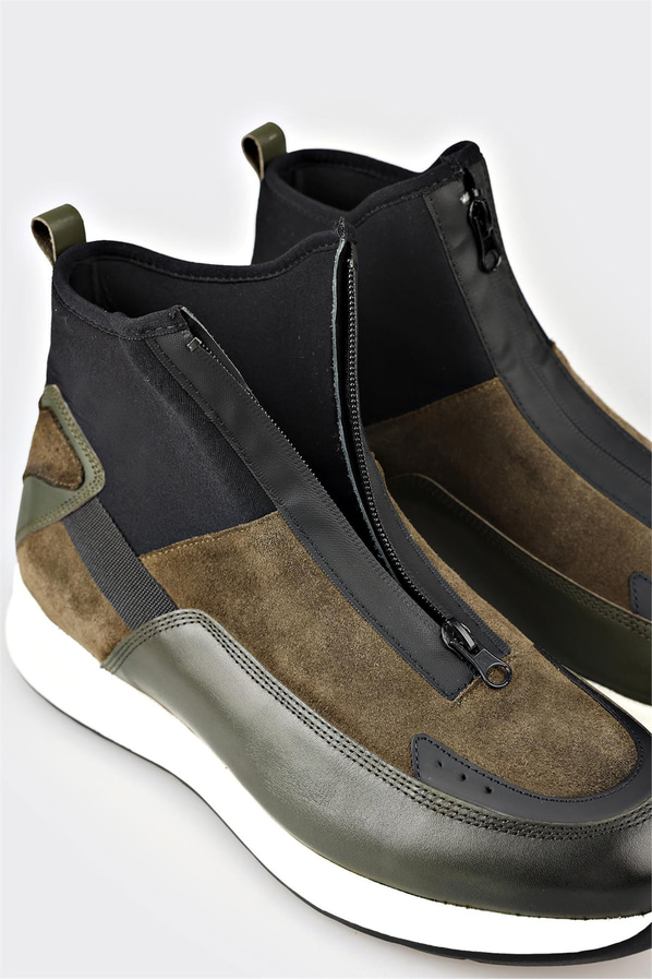 Haki Deri Erkek Spor Bot