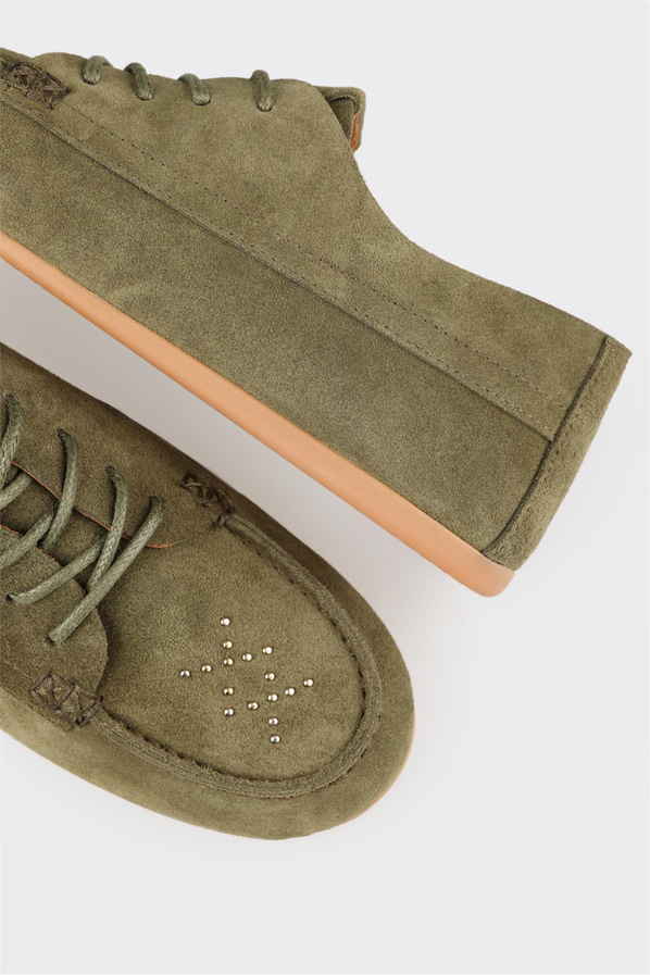 Haki Deri Kadın Günlük Ayakkabı