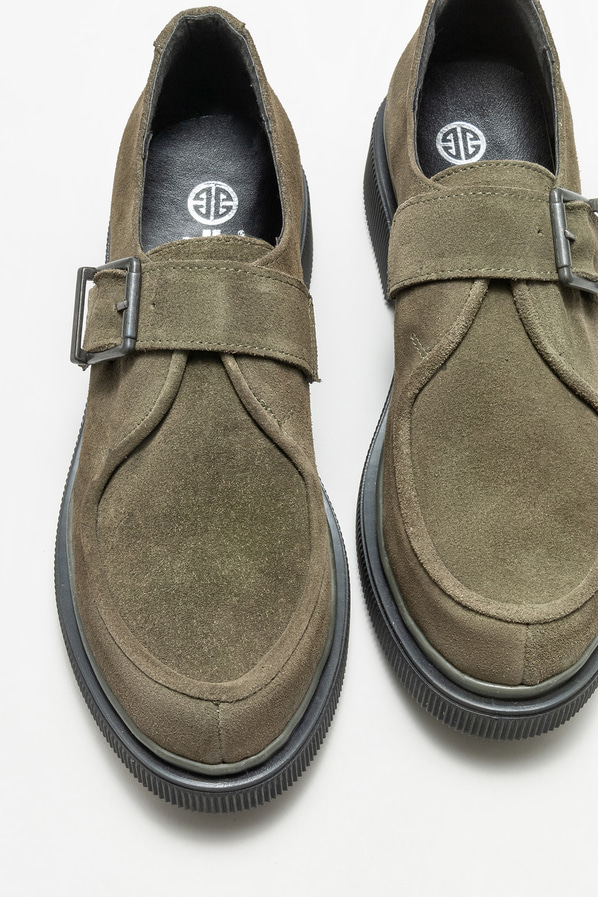 Haki deri düz kadın ayakkabı, günlük kullanım için - Elle Shoes