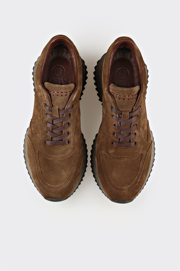 Haki Deri Kadın Spor Ayakkabı