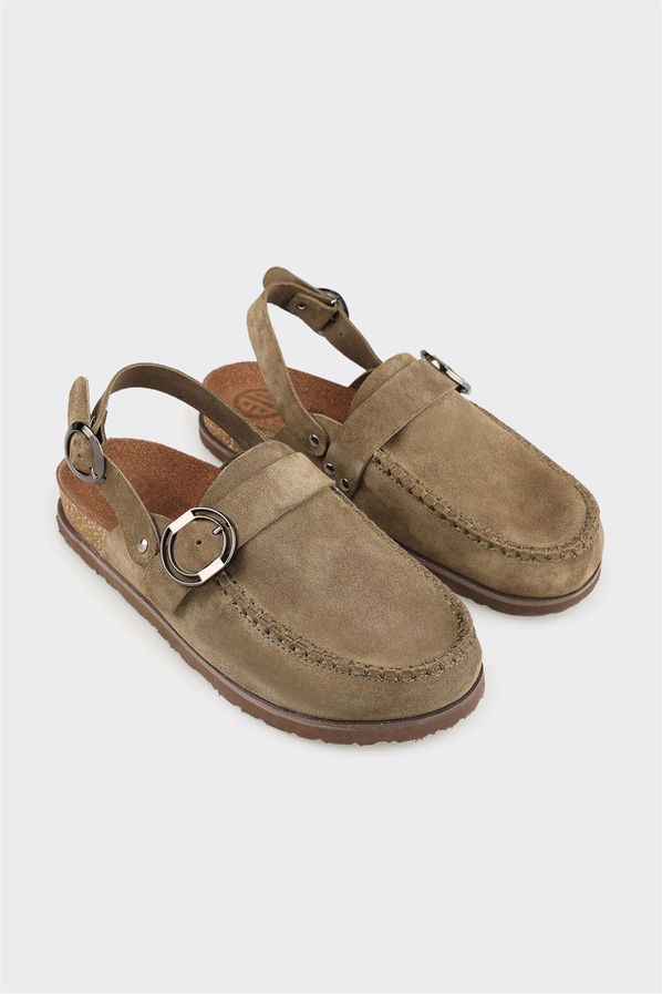 Haki Deri Kadın Terlik