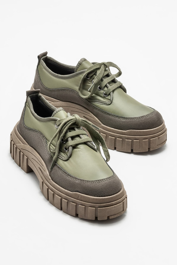 Haki düz kadın ayakkabı, günlük kullanım için - Elle Shoes