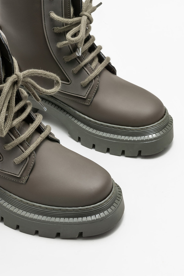 Haki düz kadın bot, günlük kullanım için - Elle Shoes