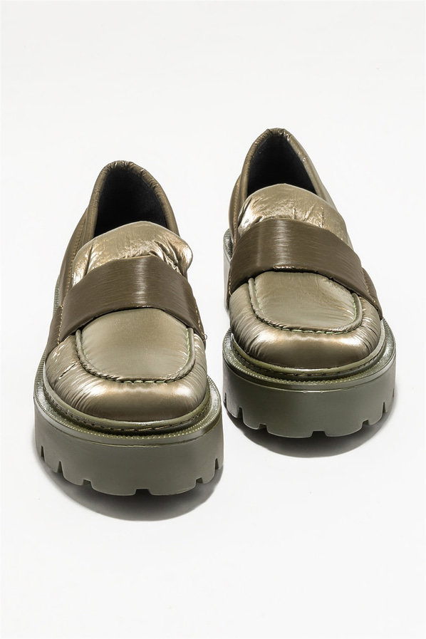 Haki kadın loafer - Elle Shoes