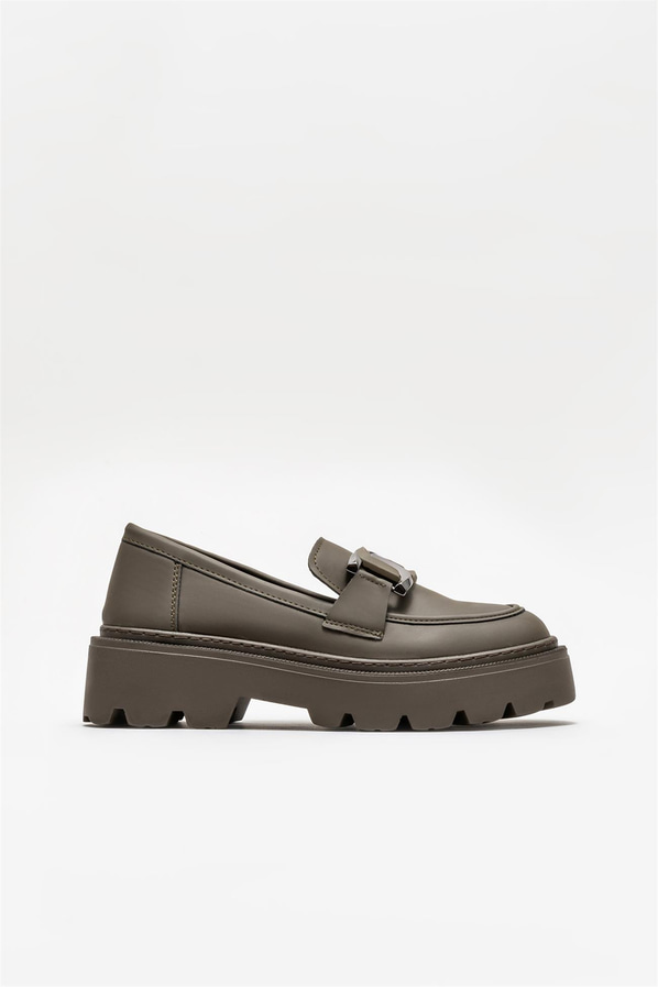 Haki kadın loafer - Elle Shoes