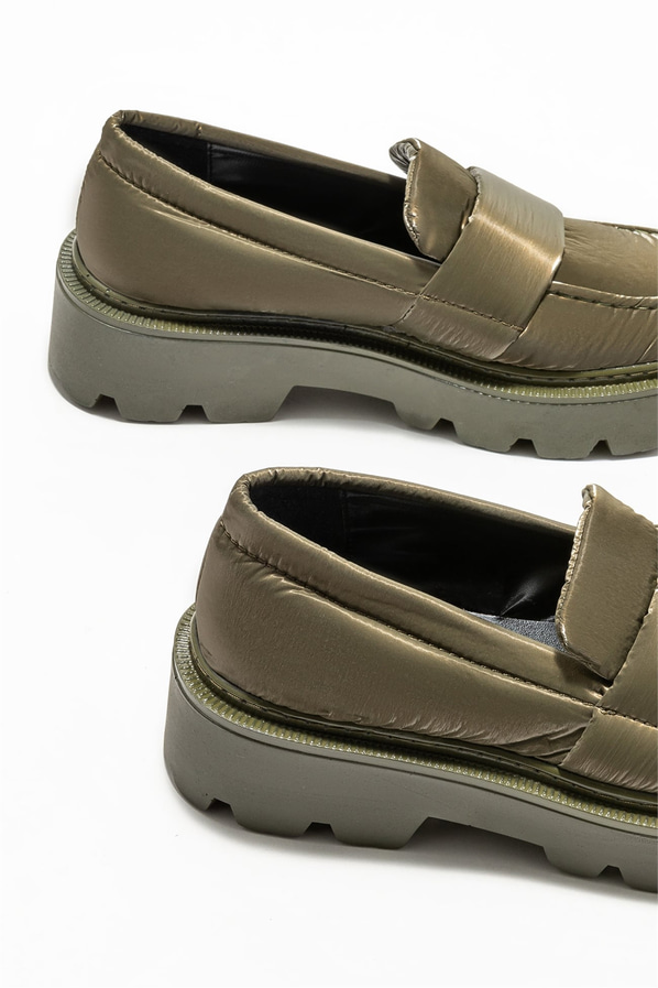 Haki kadın loafer - Elle Shoes