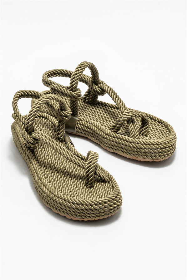 Haki kadın sandalet - Elle Shoes