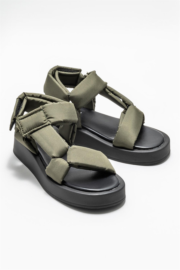 Haki kadın sandalet - Elle Shoes