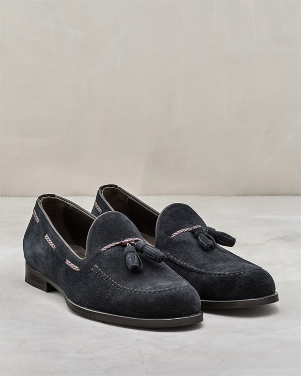 Lacivert süet erkek ayakkabı - Elle Shoes