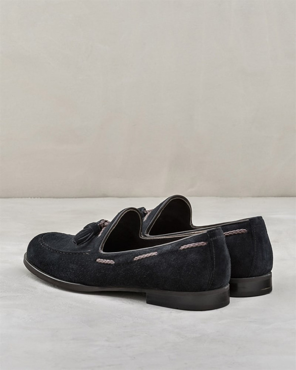 Lacivert süet erkek ayakkabı - Elle Shoes