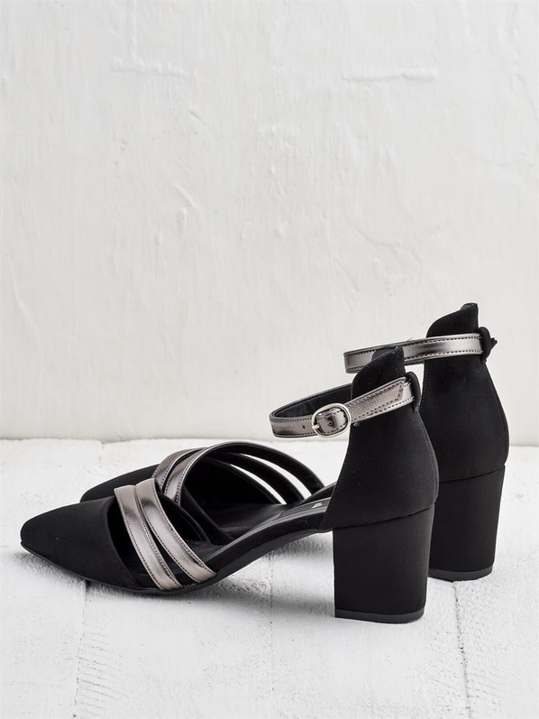 Siyah kurşun kadın ayakkabı - Elle Shoes