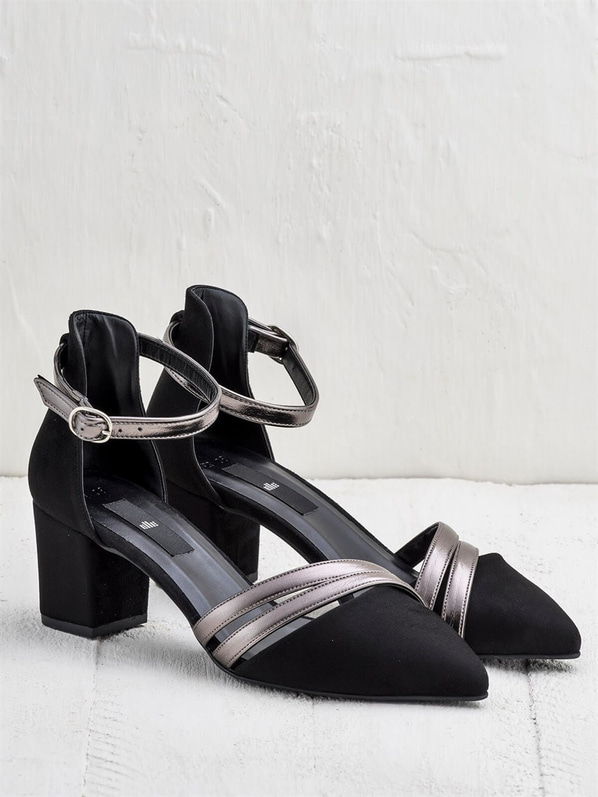 Siyah kurşun kadın ayakkabı - Elle Shoes