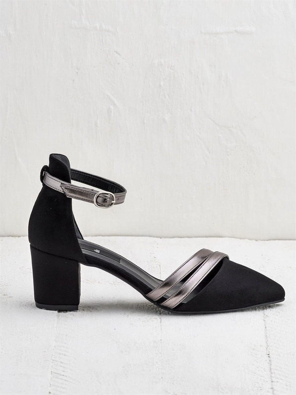 Siyah kurşun kadın ayakkabı - Elle Shoes