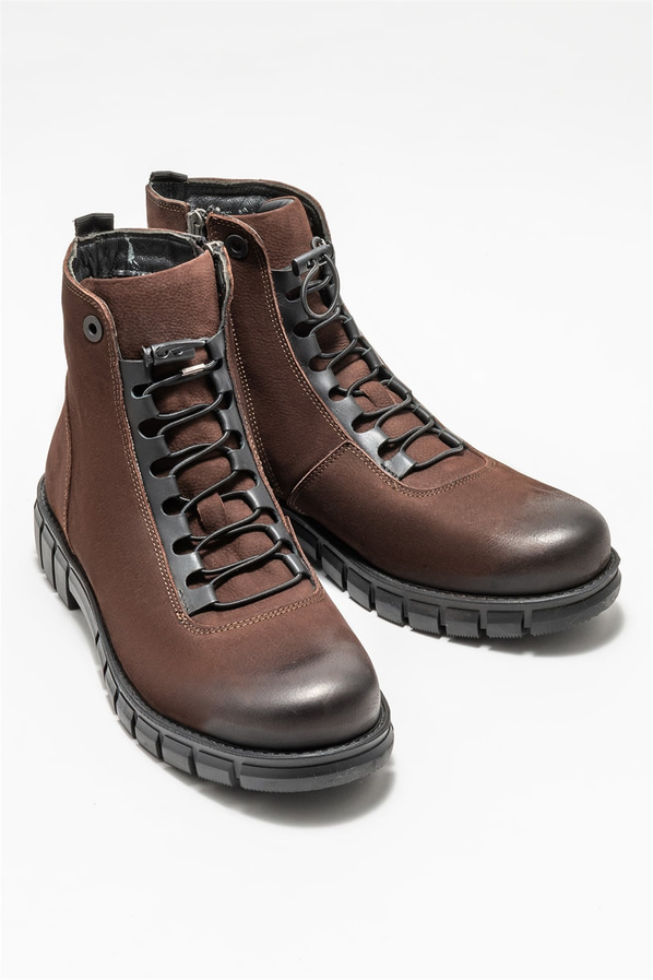 Kahve erkek bot - Elle Shoes
