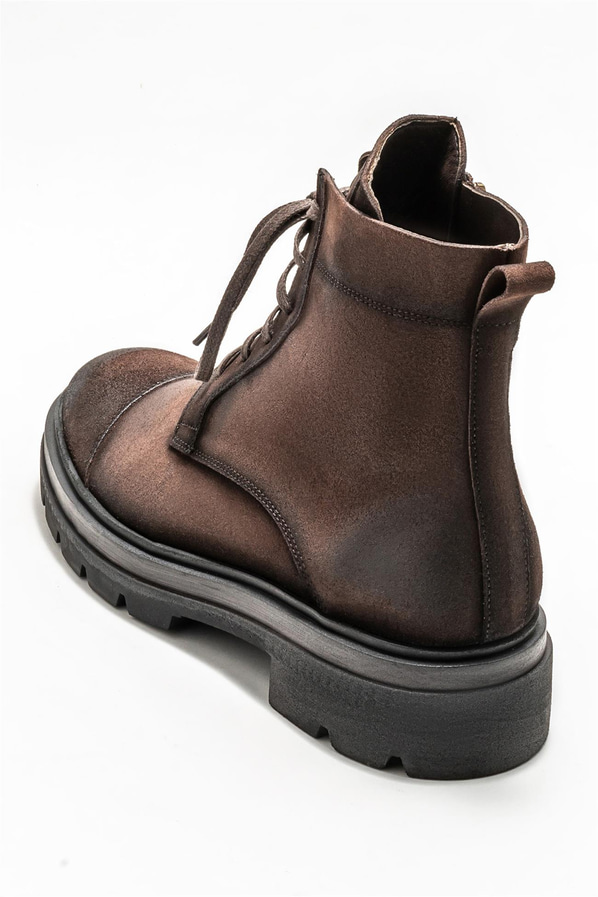 Kahve deri erkek günlük bot, günlük kullanım için - Elle Shoes