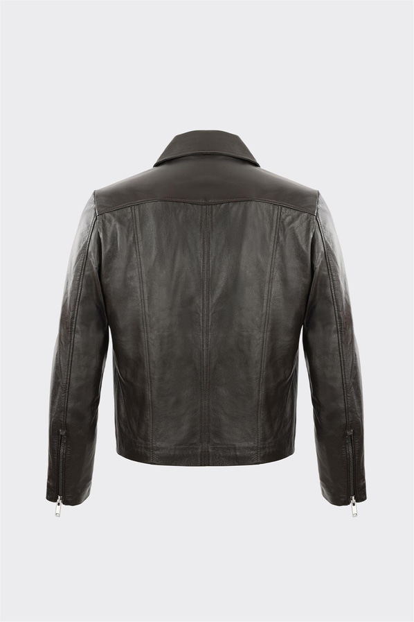 Kahve Deri Erkek Ceket