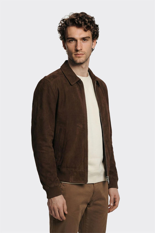 Kahve Deri Erkek Ceket