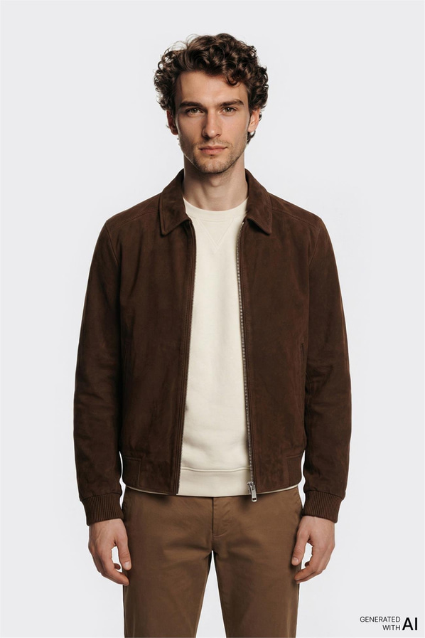 Kahve Deri Erkek Ceket