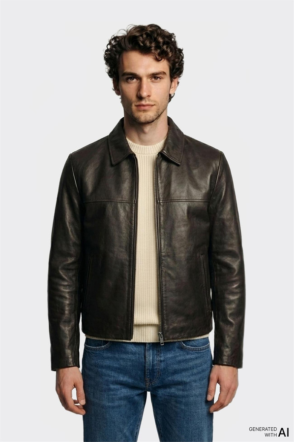 Kahve Deri Erkek Ceket