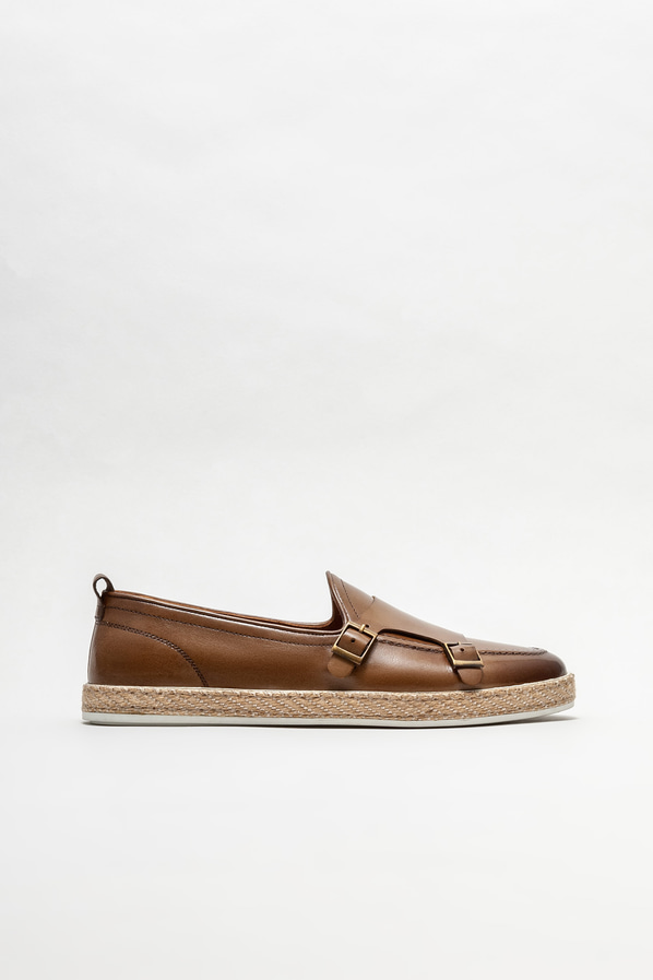 Kahve deri erkek espadril - Elle Shoes