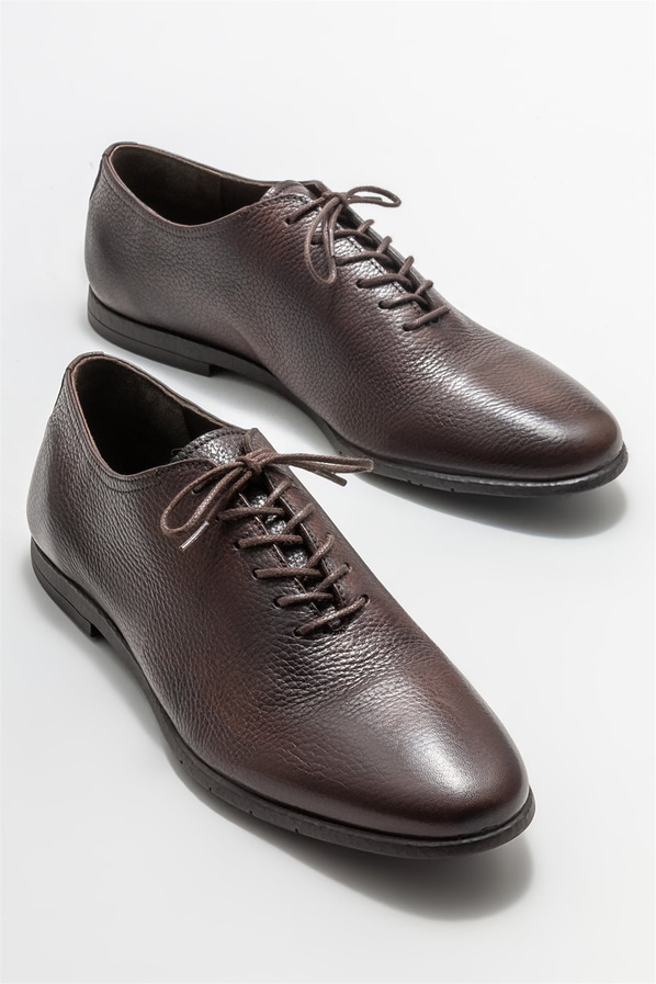 Kahve deri erkek günlük ayakkabı, günlük kullanım için - Elle Shoes