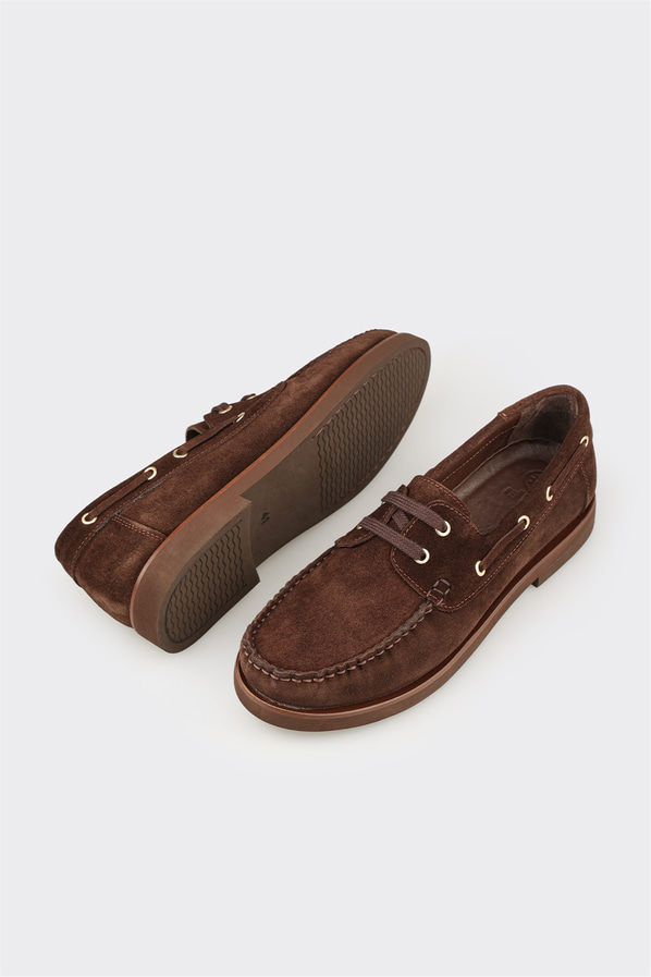 Kahve deri erkek günlük ayakkabı, günlük kullanım için - Elle Shoes