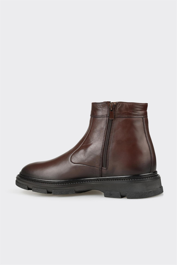 Kahve deri erkek günlük bot, rahat kullanım için - Elle Shoes