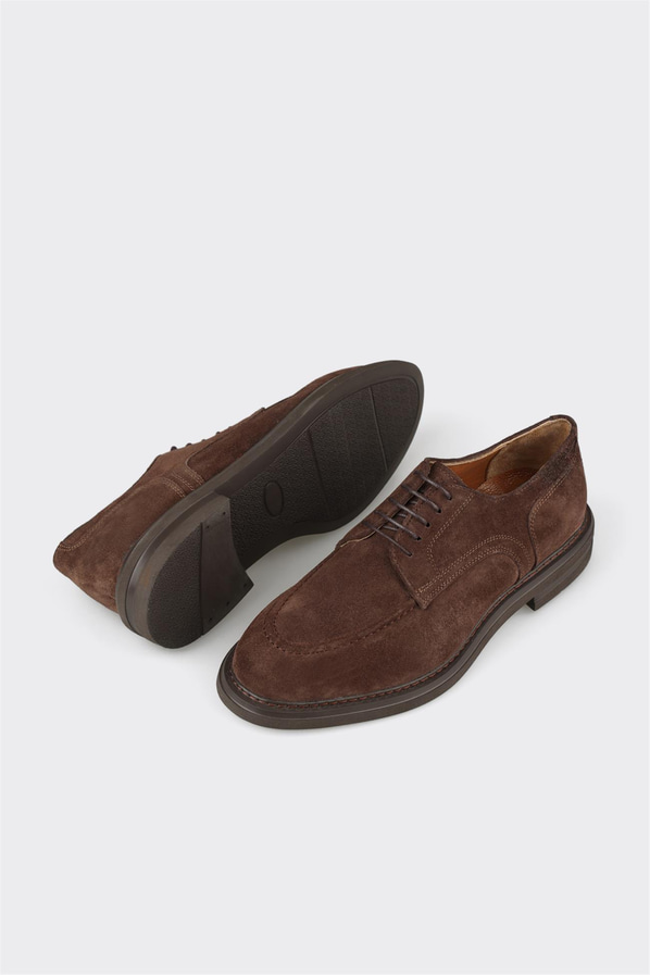 Kahve deri ve süet erkek günlük ayakkabı, günlük kullanım için - Elle Shoes