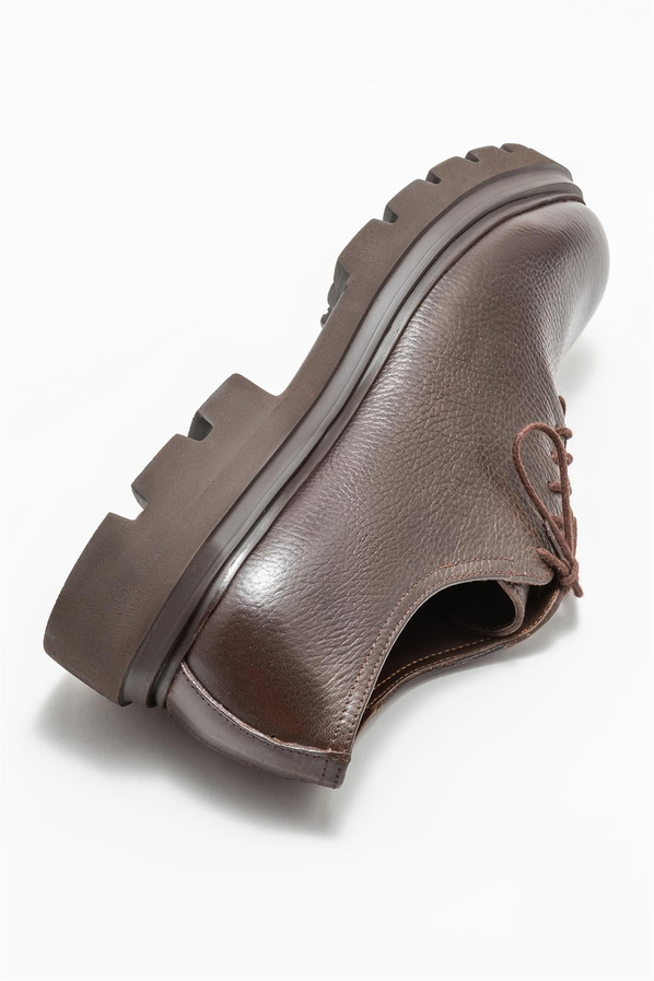 Kahve deri erkek günlük ayakkabı, günlük kullanım için - Elle Shoes