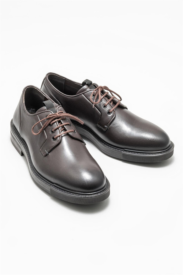 Kahve deri erkek günlük ayakkabı, günlük kullanım için - Elle Shoes