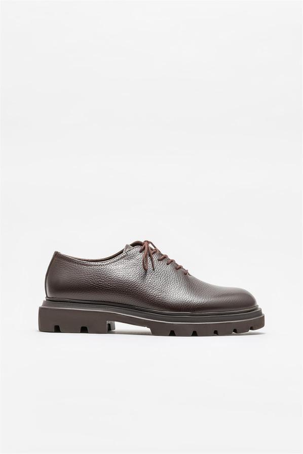Kahve deri erkek günlük ayakkabı, günlük kullanım için - Elle Shoes
