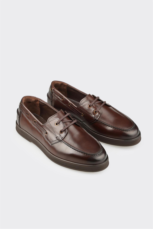 Kahve Deri Erkek Günlük Ayakkabı