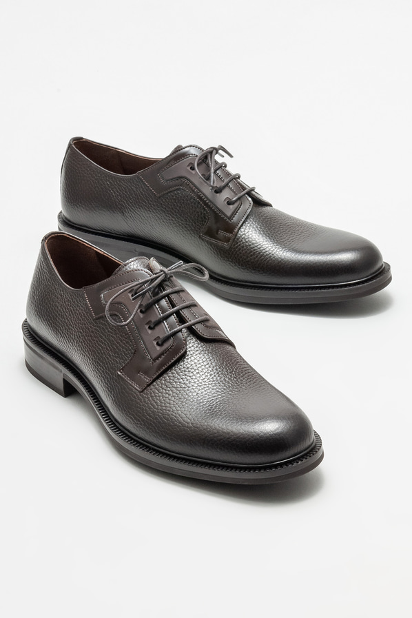Kahve deri erkek günlük ayakkabı, günlük kullanım için - Elle Shoes
