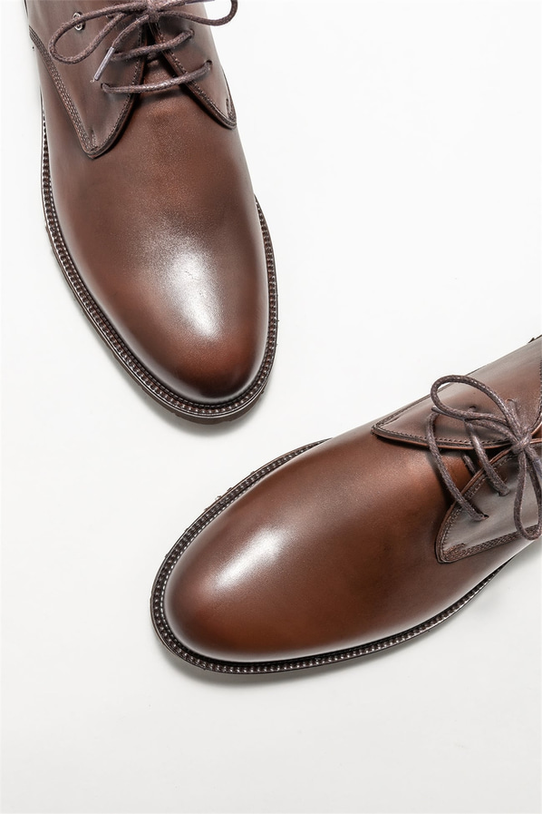 Kahve deri erkek günlük ayakkabı, günlük kullanım için - Elle Shoes