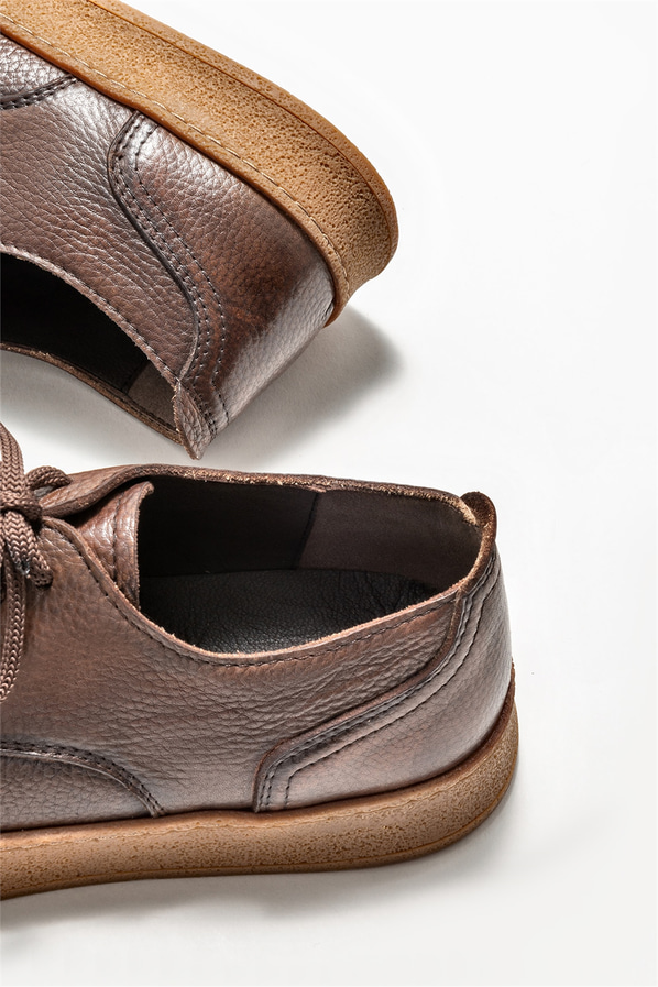 Kahve deri erkek günlük ayakkabı, günlük kullanım için - Elle Shoes