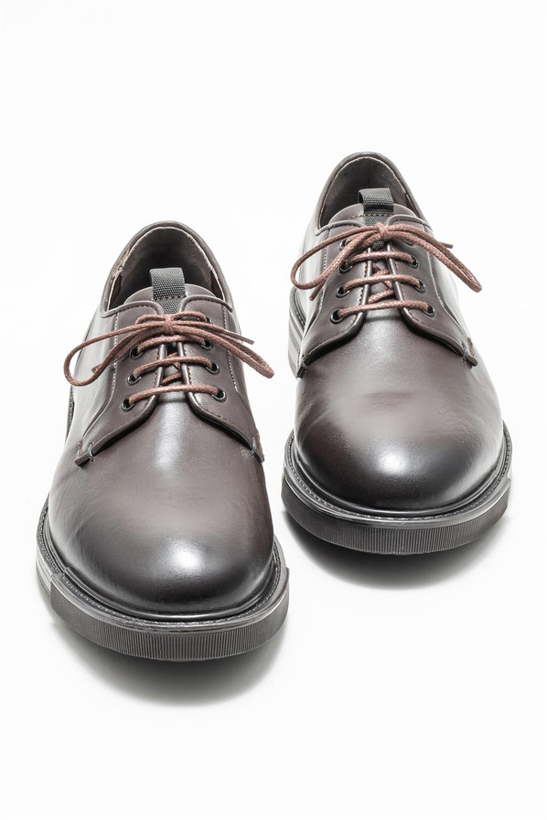 Kahve deri erkek günlük ayakkabı, günlük kullanım için - Elle Shoes