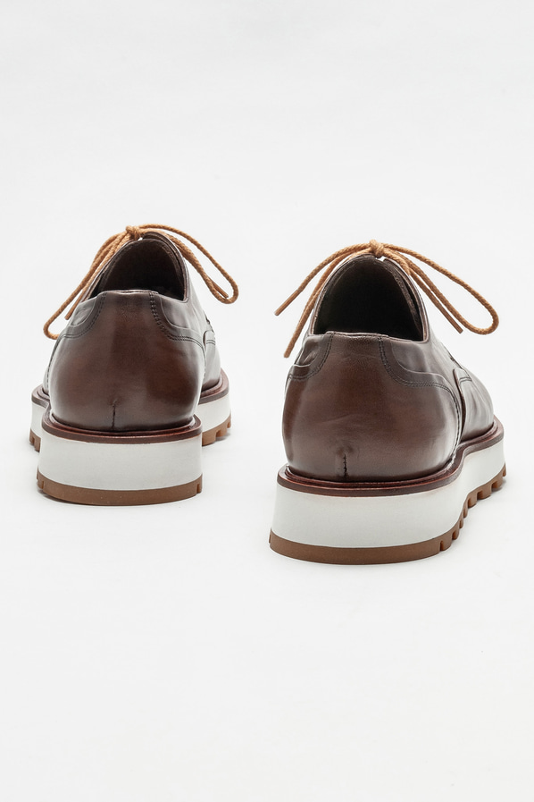 Kahve deri erkek günlük ayakkabı, günlük kullanım için - Elle Shoes