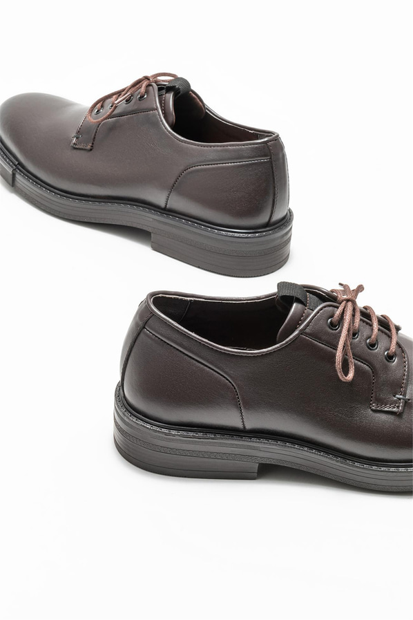 Kahve deri erkek günlük ayakkabı, günlük kullanım için - Elle Shoes