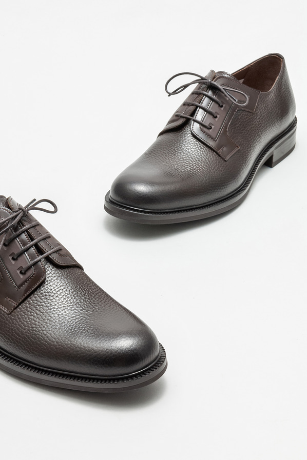 Kahve deri erkek günlük ayakkabı, günlük kullanım için - Elle Shoes