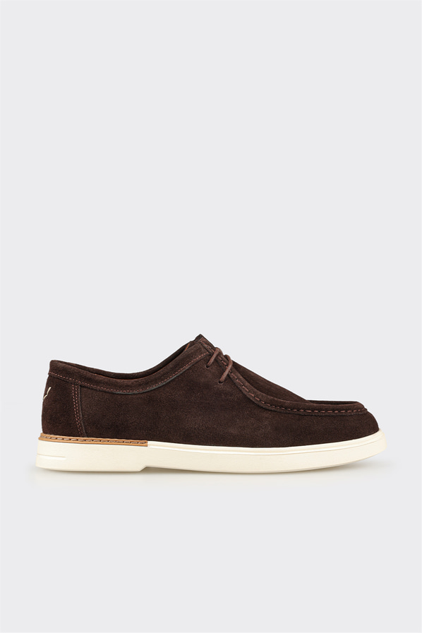 Kahve deri erkek günlük ayakkabı, günlük kullanım için - Elle Shoes