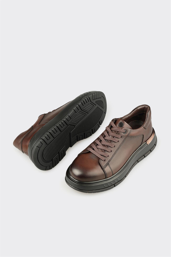 Kahve Deri Erkek Günlük Ayakkabı